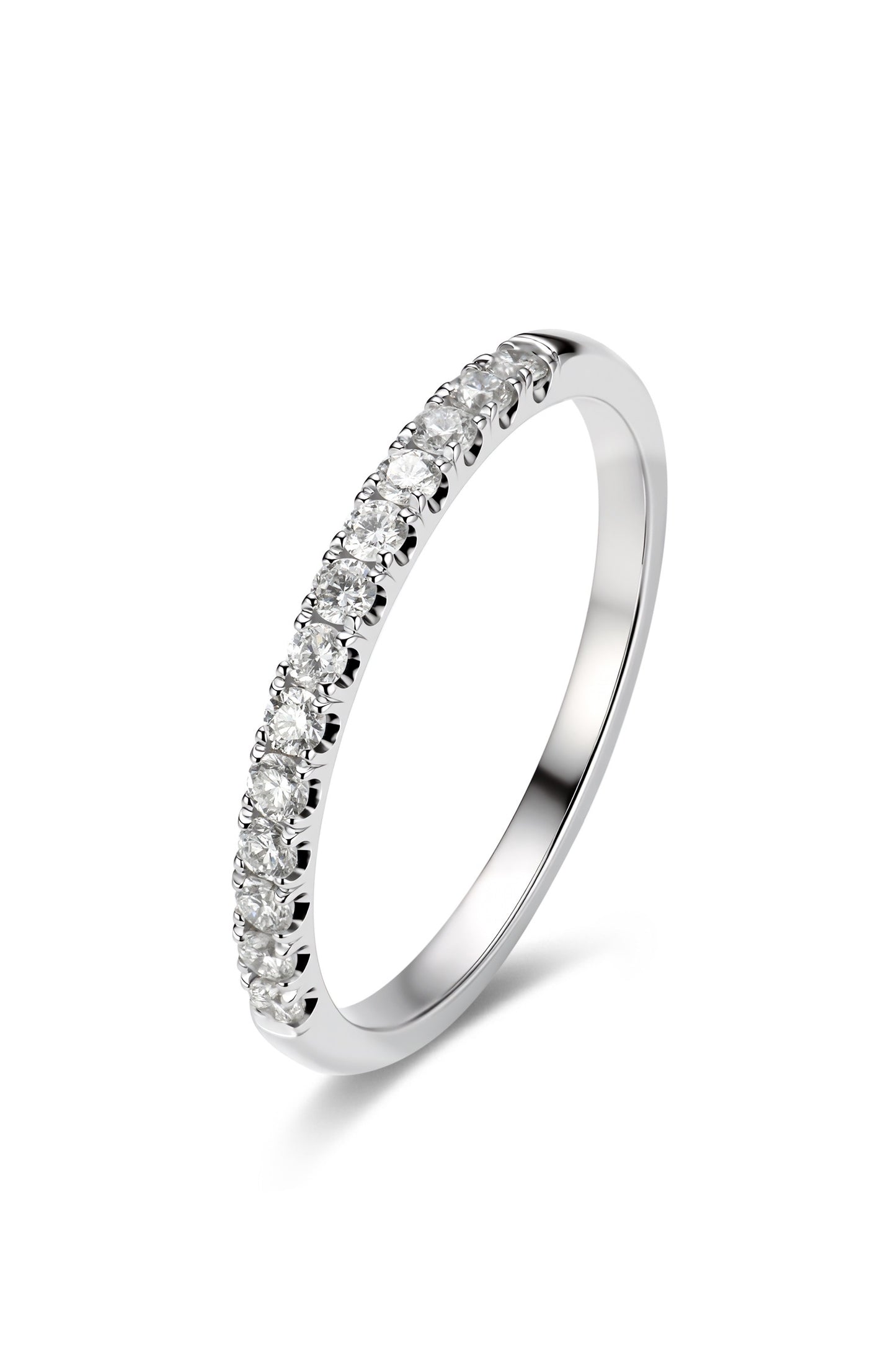 9K anillo de diamante color oro blanco, con 13 diamantes de 0.279 quilates