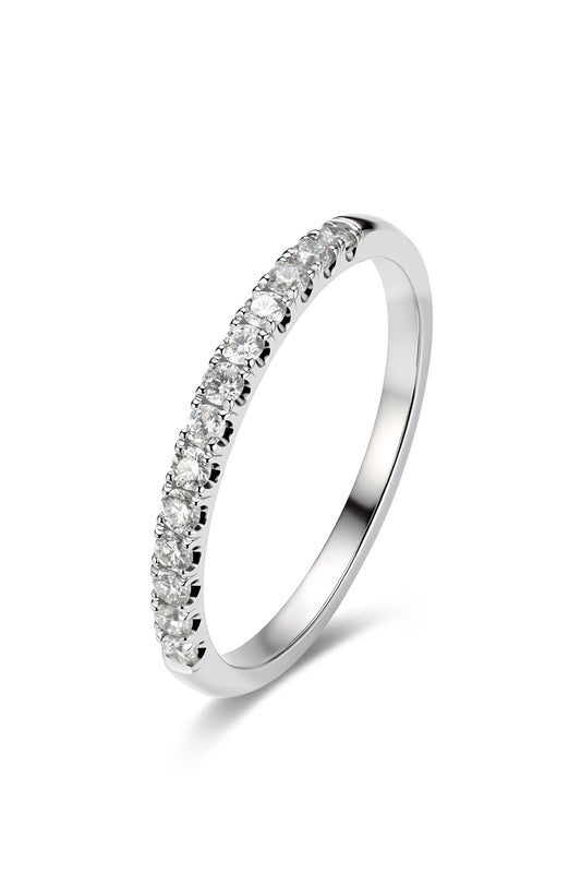 9K anillo de diamante color oro blanco, con 13 diamantes de 0.279 quilates