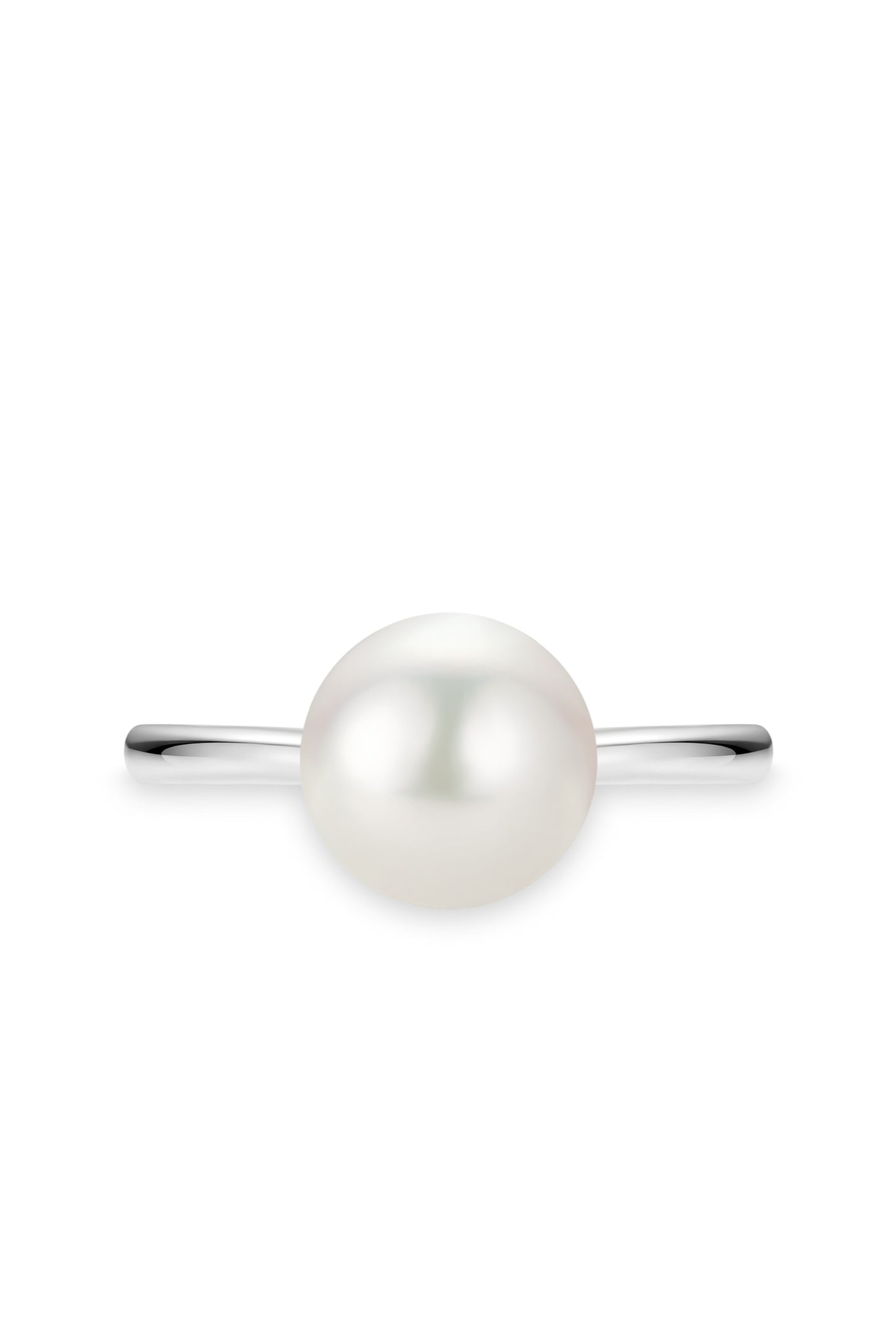 9K anillo de oro blanco, con perla Akoya de 4 mm