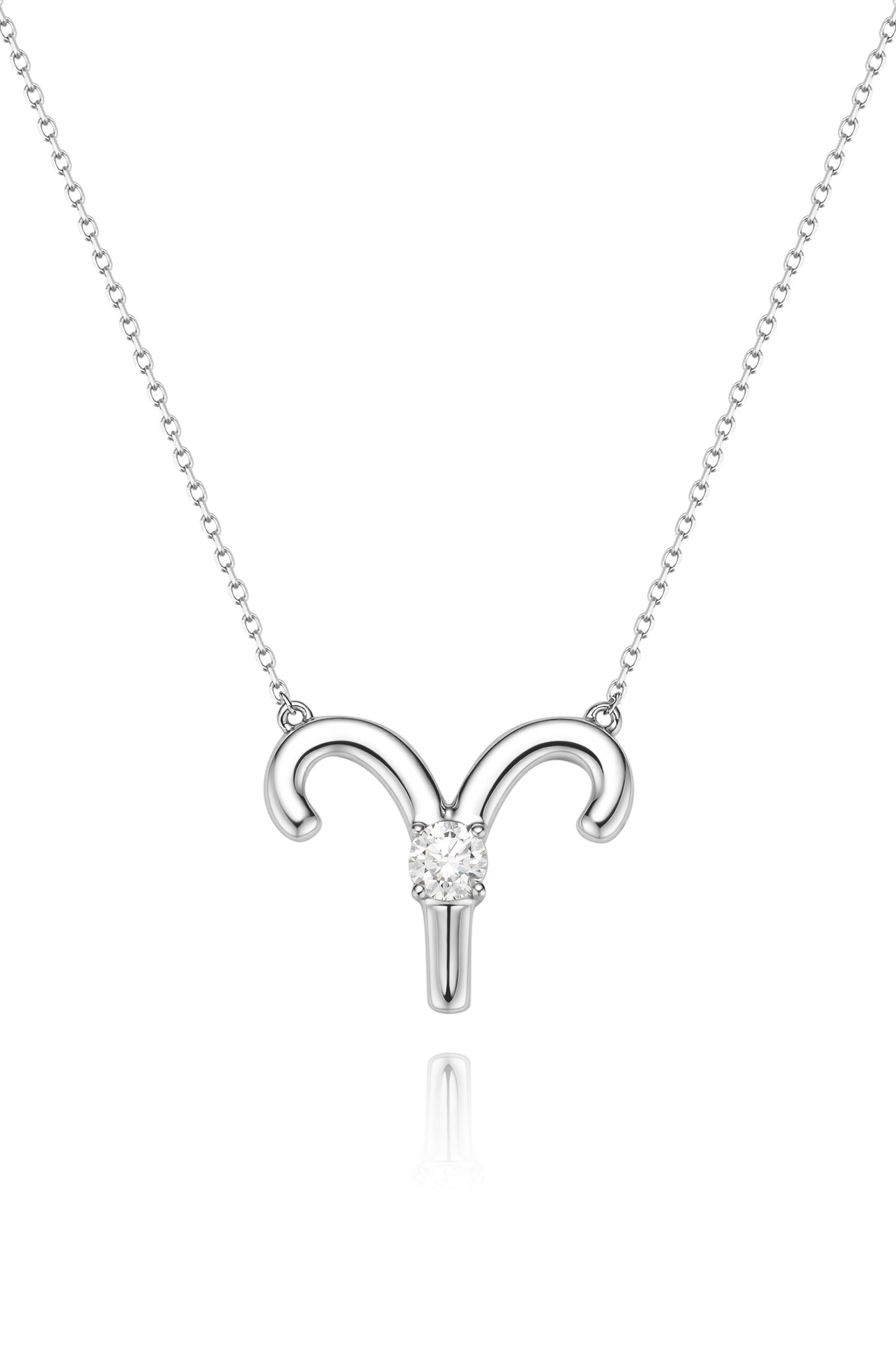 9K collar de constelación color oro blanco, con 1 diamante cultivado incrustado