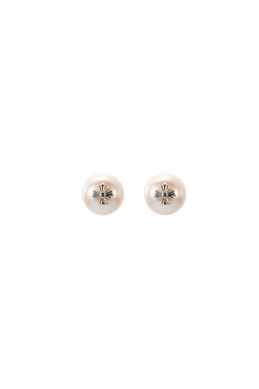 S925 pendientes estilo corazón gótico en plata, con 2 perlas blancas de agua dulce de 10.5 mm incrustadas